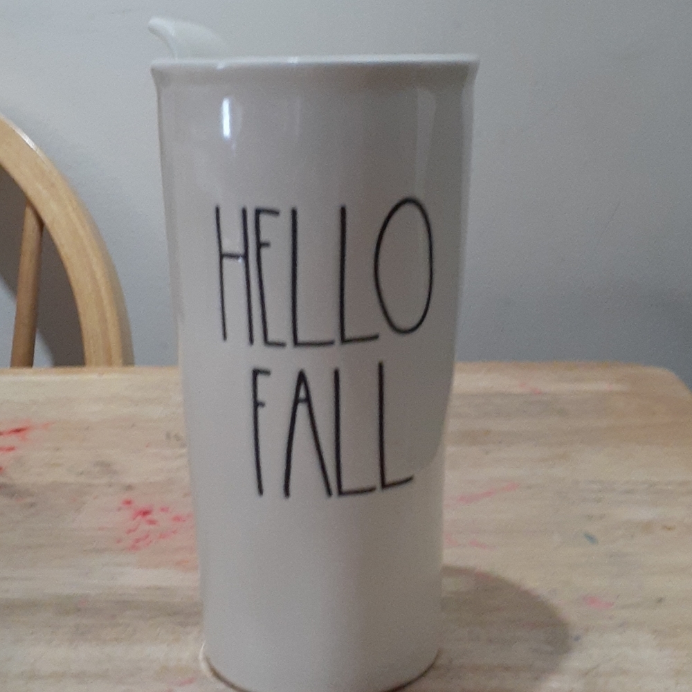 Rae Dunn ceramic travel mug